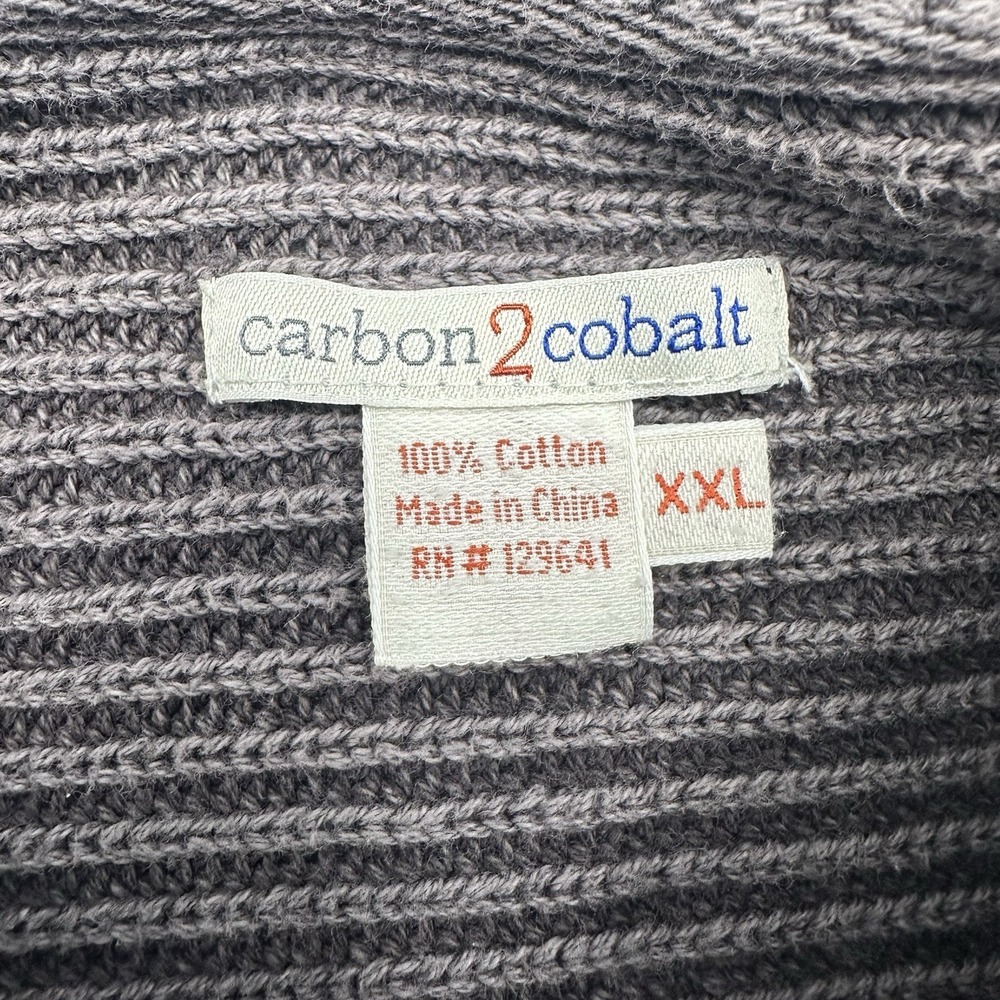 Carbon2Cobalt Mens XXL Purple Textured Knit Cotton Sweater Pullover Heavy Ribbed - Picture 6 of 9